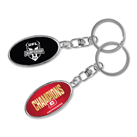 DC Defenders UFL 2025 Champions Keychain In Multi-Color - Combined Front & Back View