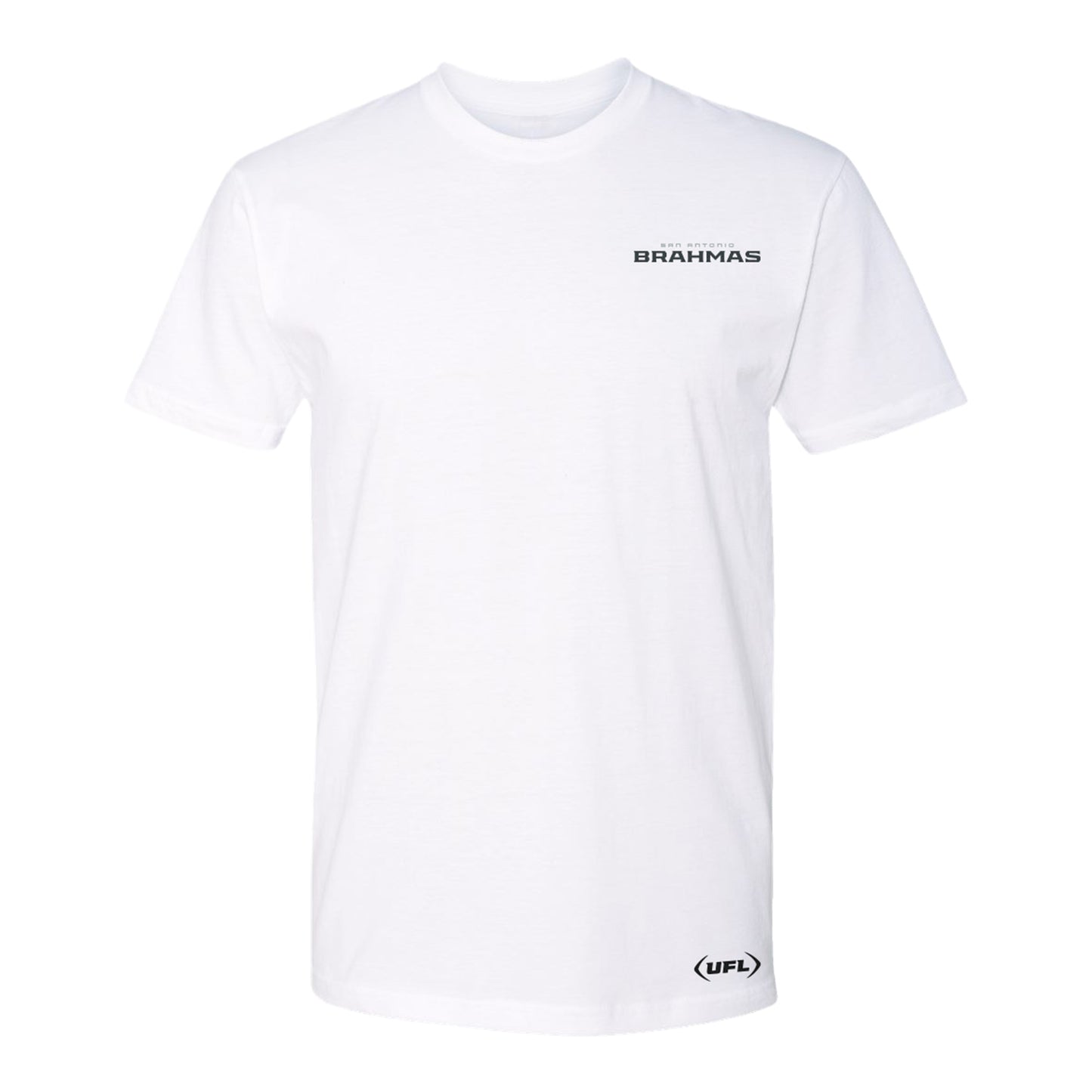 San Antonio Brahmas Helmet Motto Men's T-Shirt In White - Front View