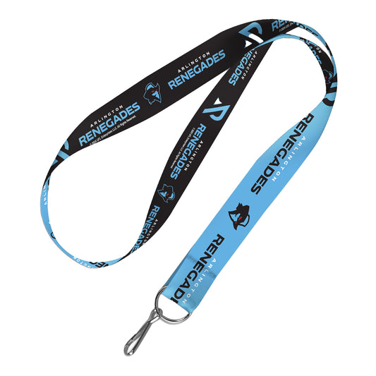 Arlington Renegades Lanyard In Black & Blue - Front View